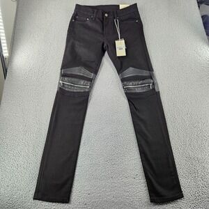 Mnml‎ Jeans Mens 31 X186 Black Moto Biker Grunge Punk Zipper Knee Streetwear